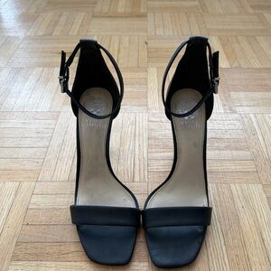 Vince Camuto Elegant Black Ankle Strap Lauralie Heels